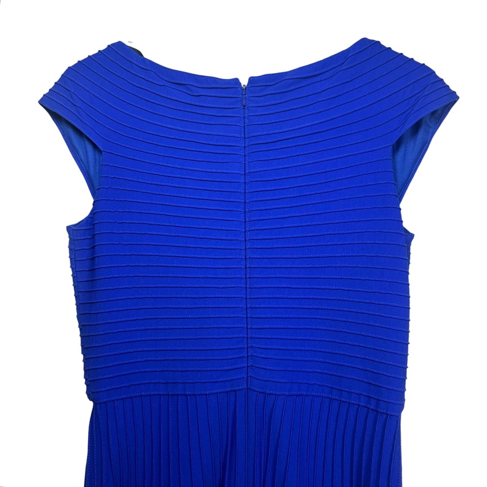 Tadashi Shoji Marna Blue Pintuck Pleated Cocktail Dress Size M NWT Made in USA - Picture 8 of 13
